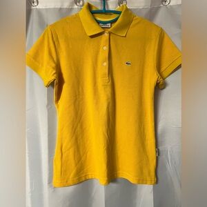 Women’s yellow Lacoste polo shirt. Gently worn. Size 42